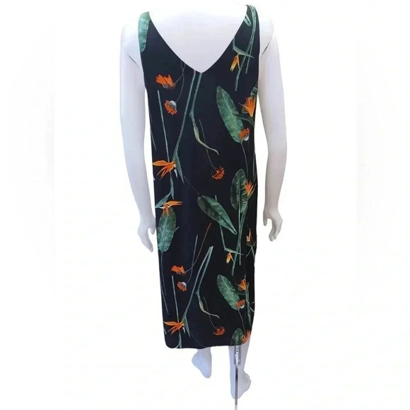 Reitmans Black Birds Of Paradise Floral Hi  Lo Dress Size Medium - Picture 2 of 6
